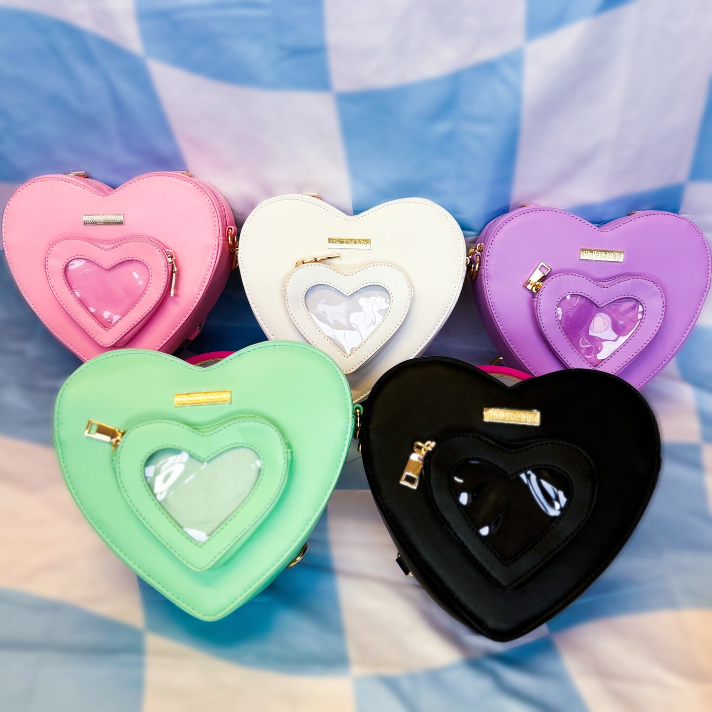 Black Heart Shaped Ita Bag | Heart Shaped Backpack, Heart Window Bag, Heart Bag