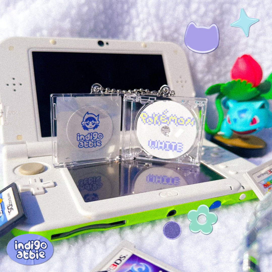 pokemon white pixel cd keyring