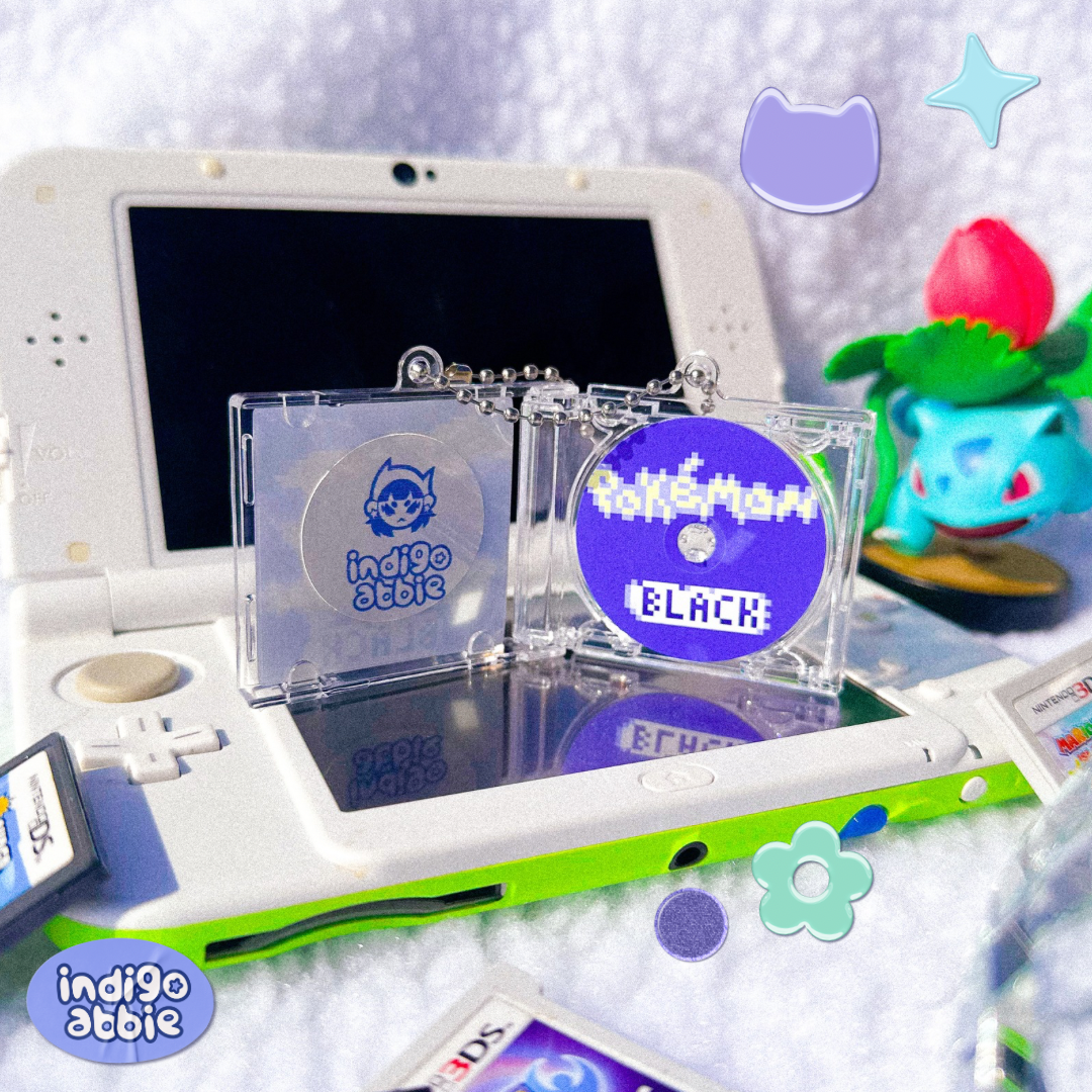 pokemon black pixel cd keyring