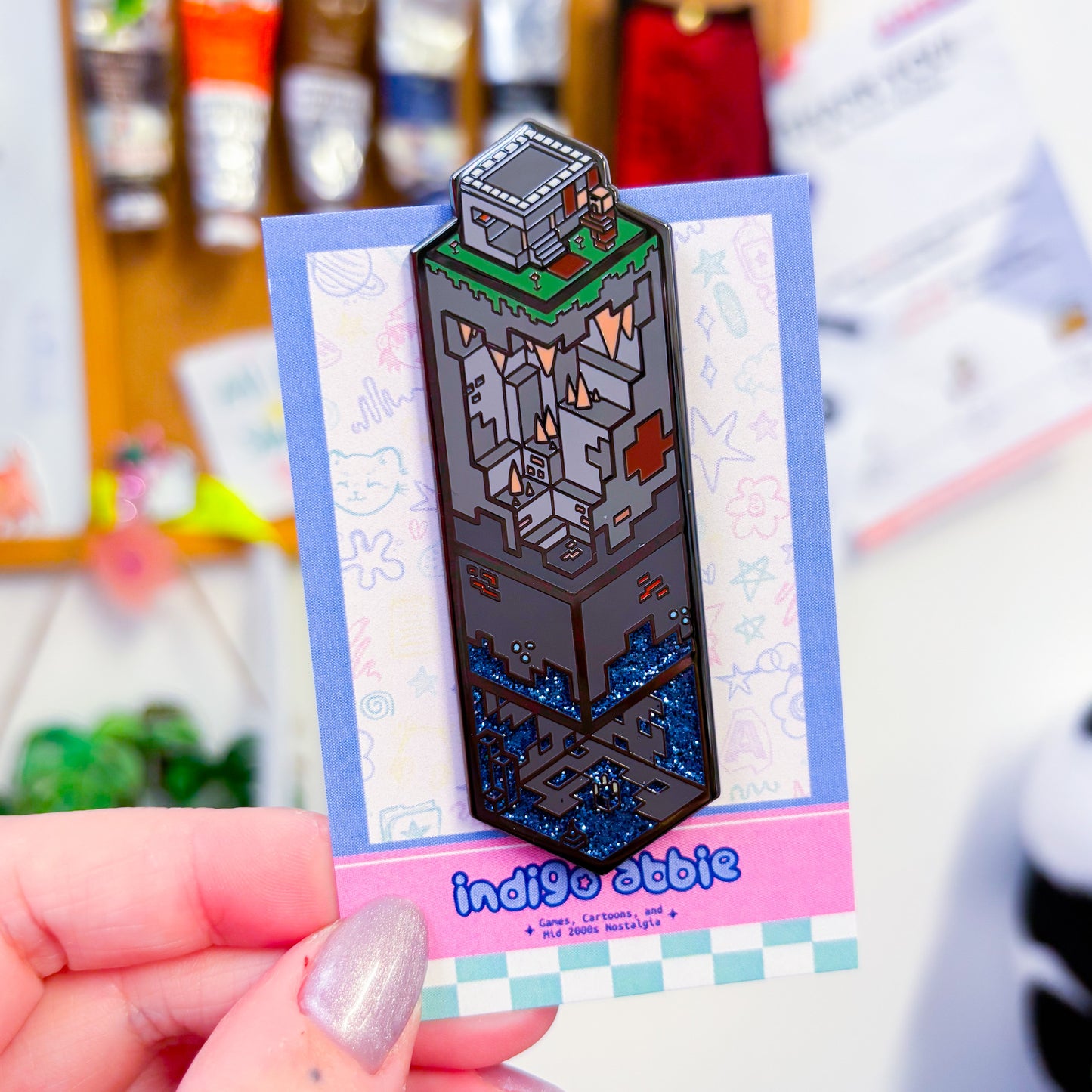 Village & Deep Dark Biome Block Enamel Pin
