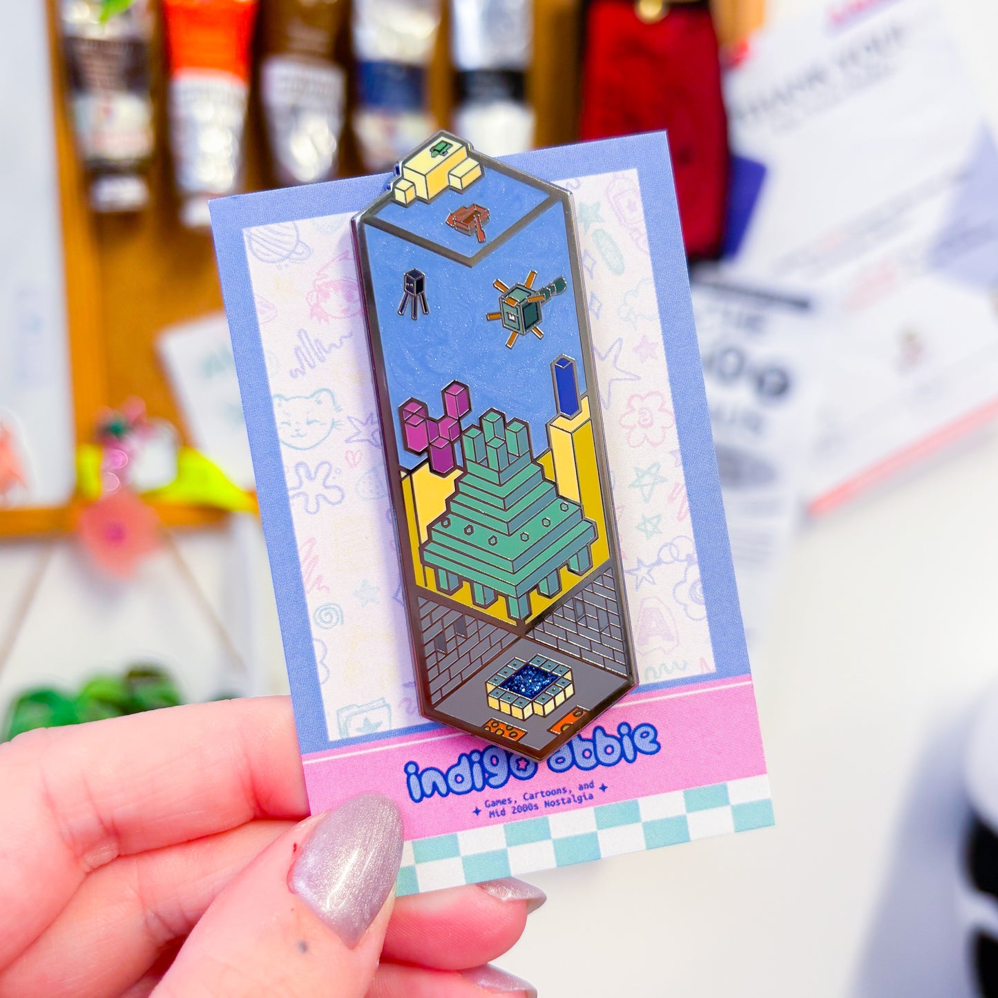Ocean Monument & Stronghold Biome Block Enamel Pin