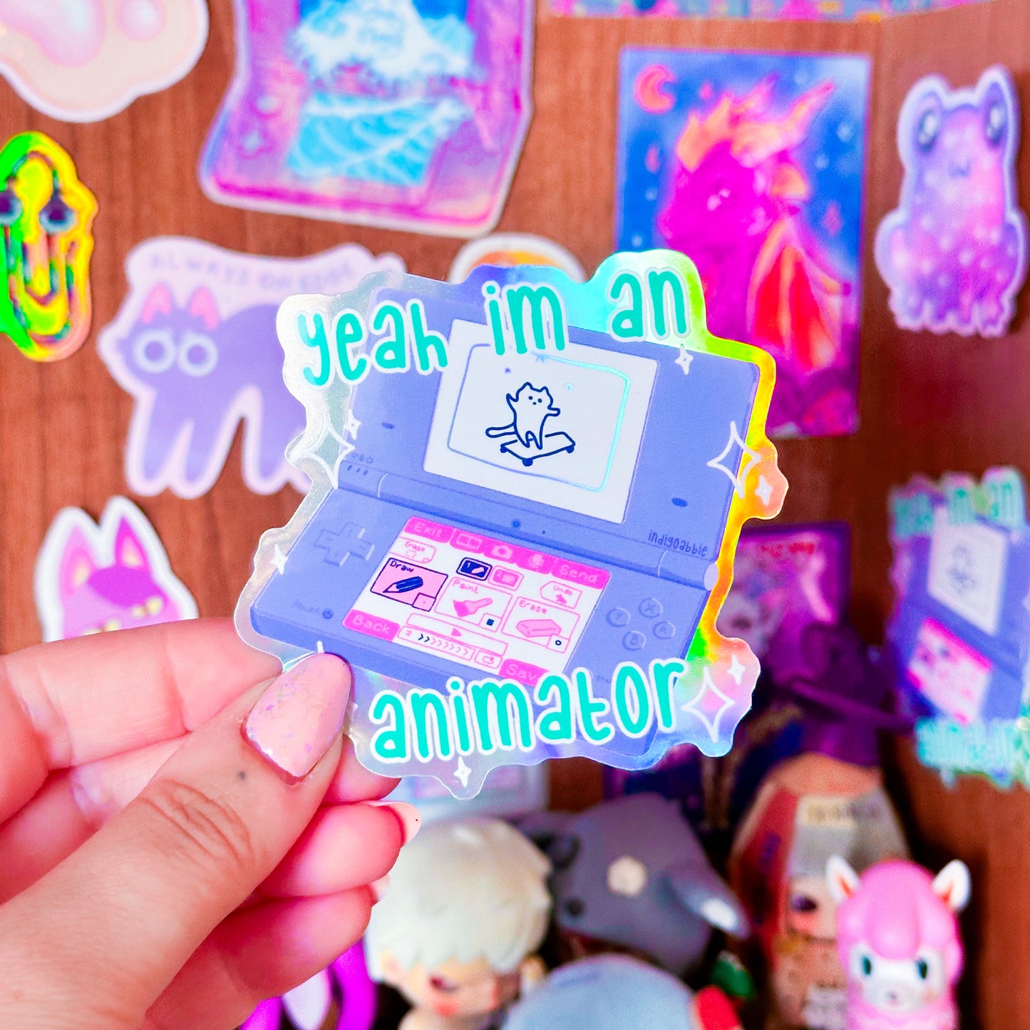I'm An Animator Flipnote Holographic Sticker | Animation Student Flipnote Hatena Sticker