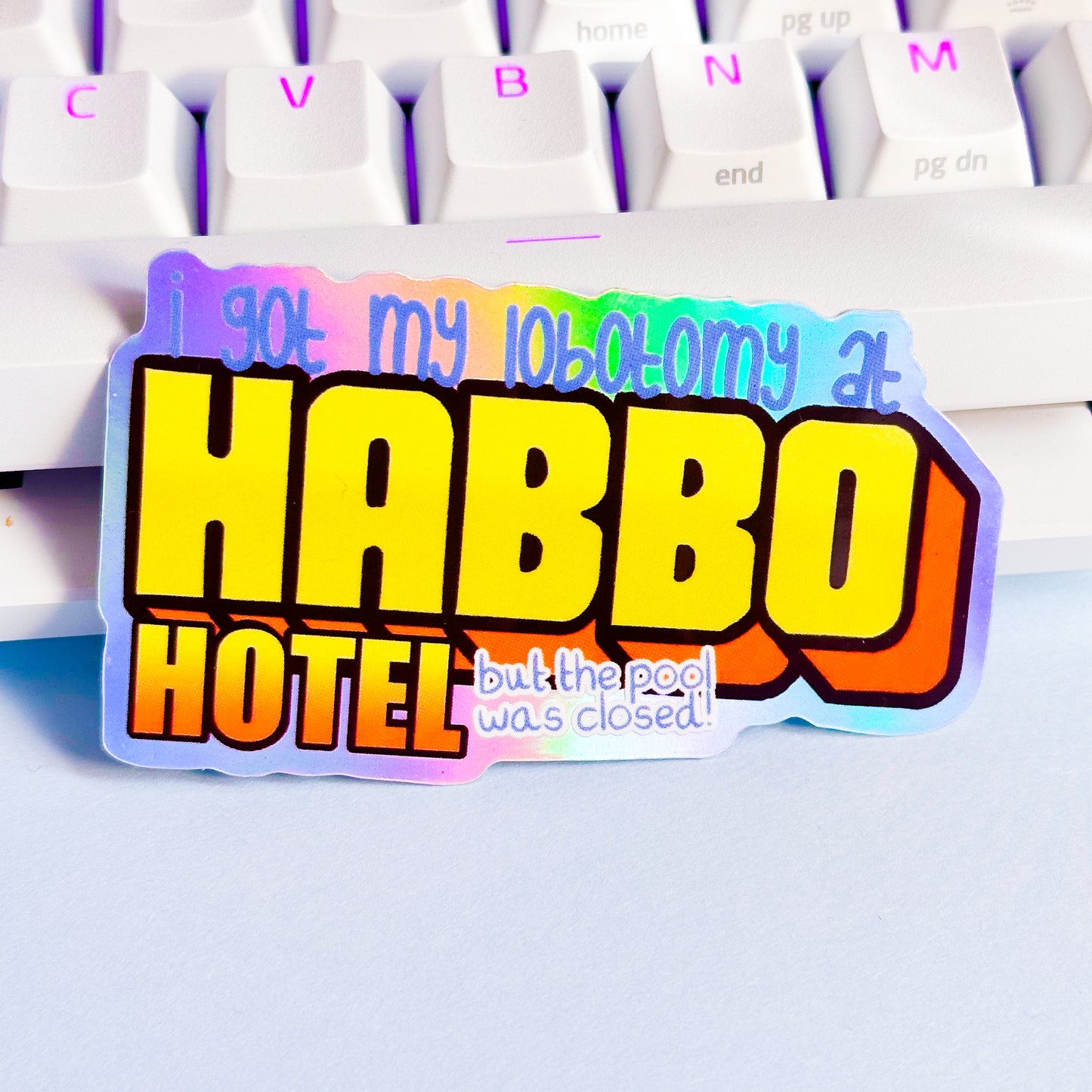 Lobotomy at Habbo Hotel Holographic Sticker | Habbo Hotel Vinyl sticker