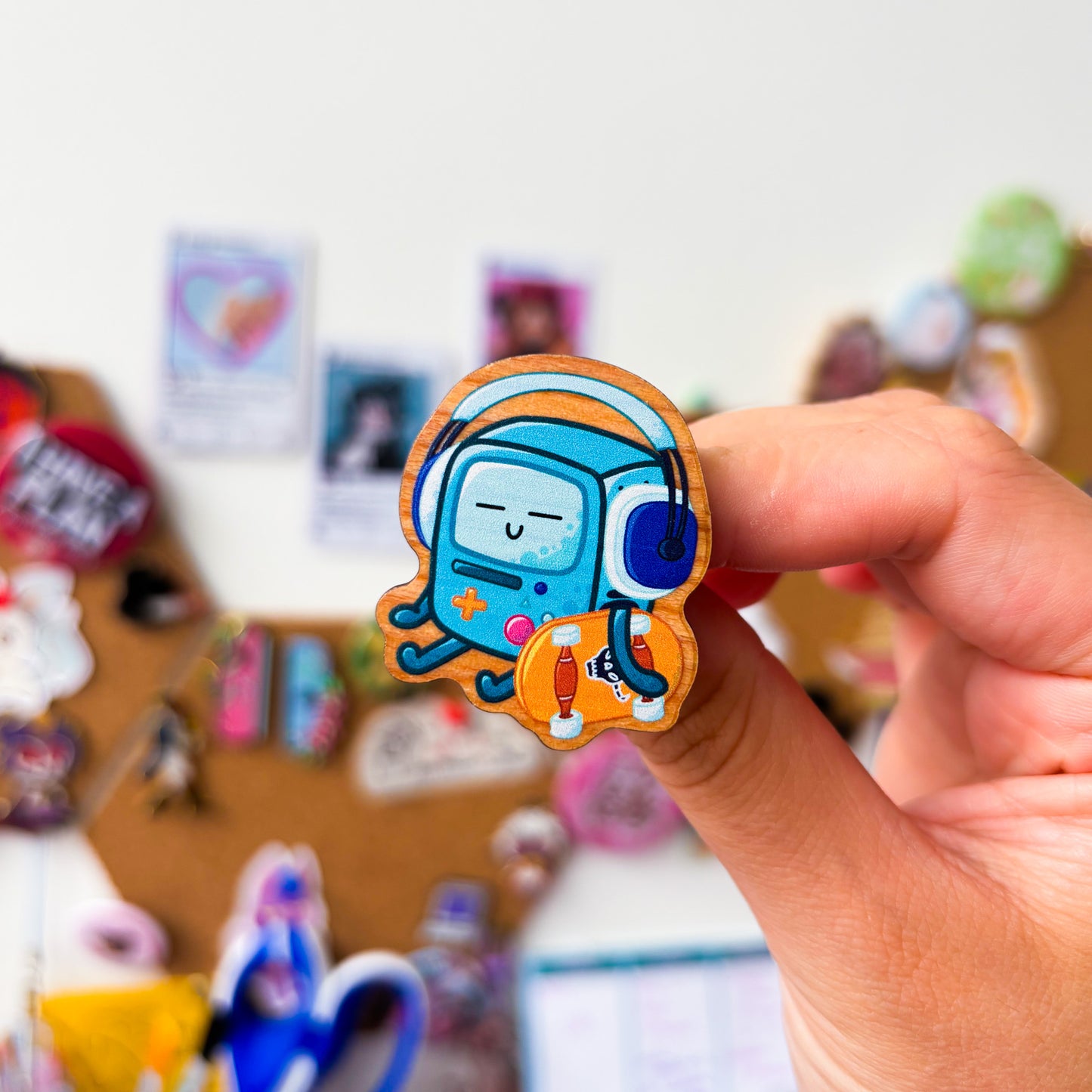 BMO Cosplay Gacha Mystery Wooden Pin | Adventure Time Pin Badge BMO Wooden Pin