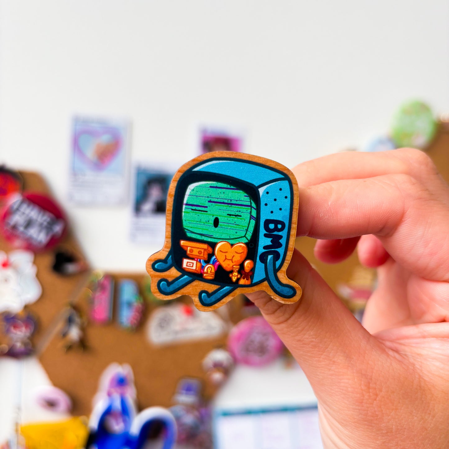 BMO Cosplay Gacha Mystery Wooden Pin | Adventure Time Pin Badge BMO Wooden Pin