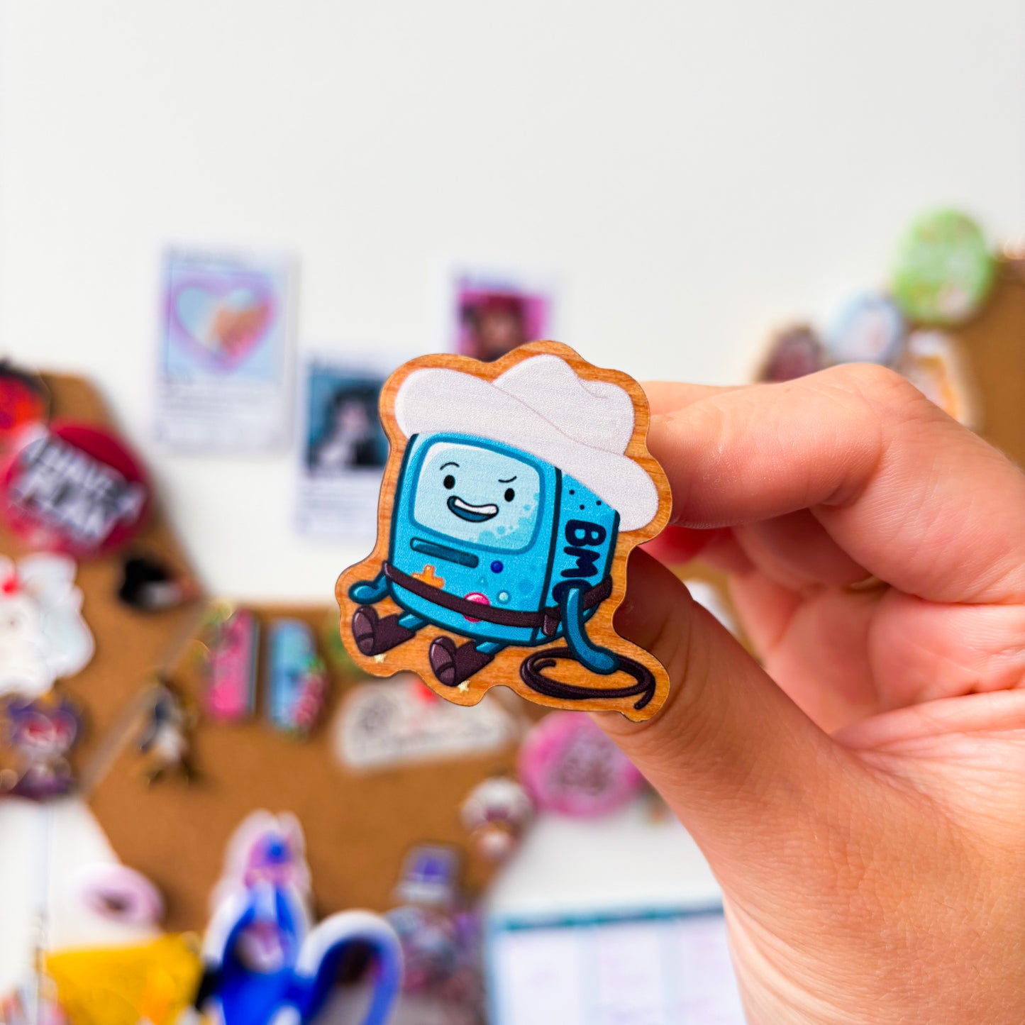 BMO Cosplay Gacha Mystery Wooden Pin | Adventure Time Pin Badge BMO Wooden Pin