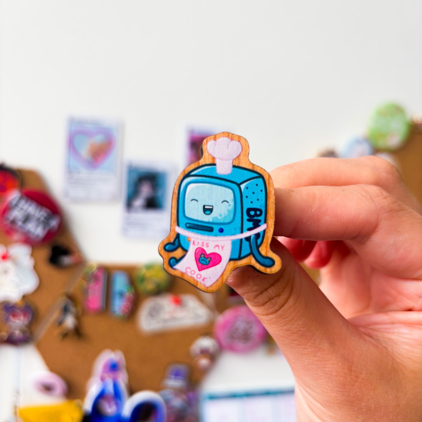 BMO Cosplay Gacha Mystery Wooden Pin | Adventure Time Pin Badge BMO Wooden Pin