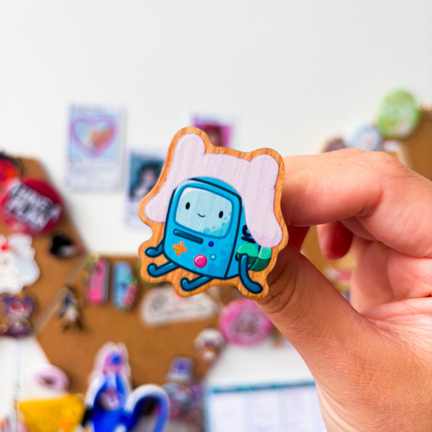 BMO Cosplay Gacha Mystery Wooden Pin | Adventure Time Pin Badge BMO Wooden Pin