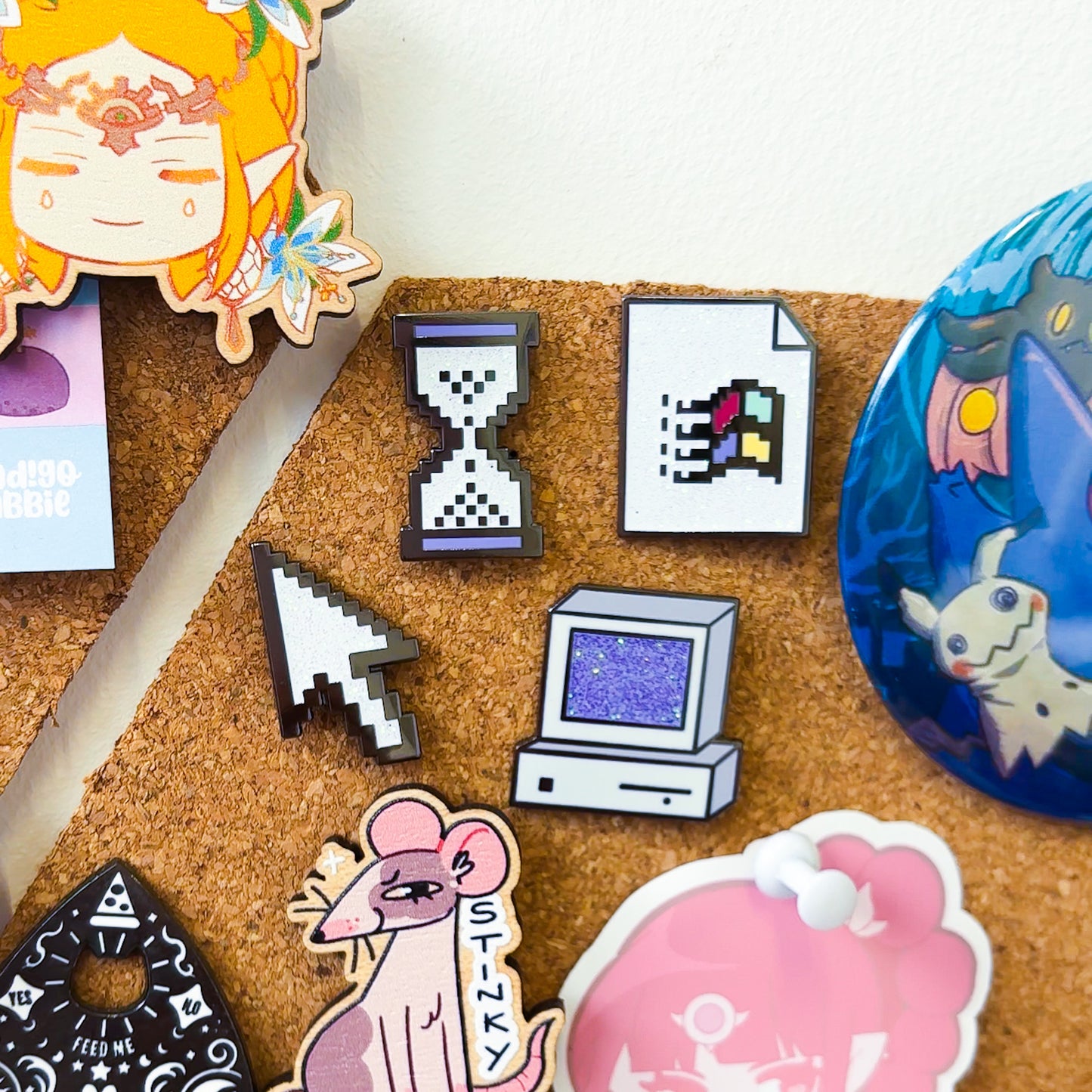 pixelated cursor enamel pin (black version)