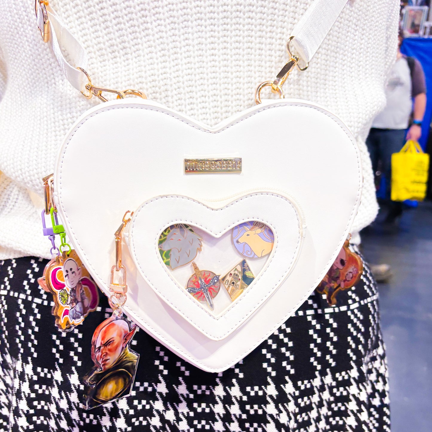 White Heart Shaped Ita Bag | Heart Shaped Backpack, Heart Window Bag, Heart Bag