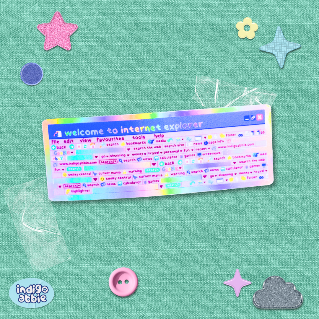 internet explorer search bar holographic sticker