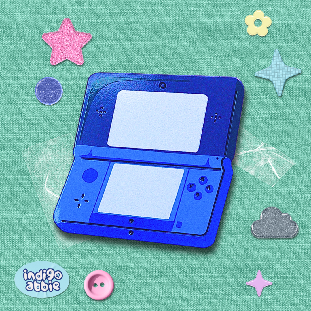 purple 3ds console enamel pin