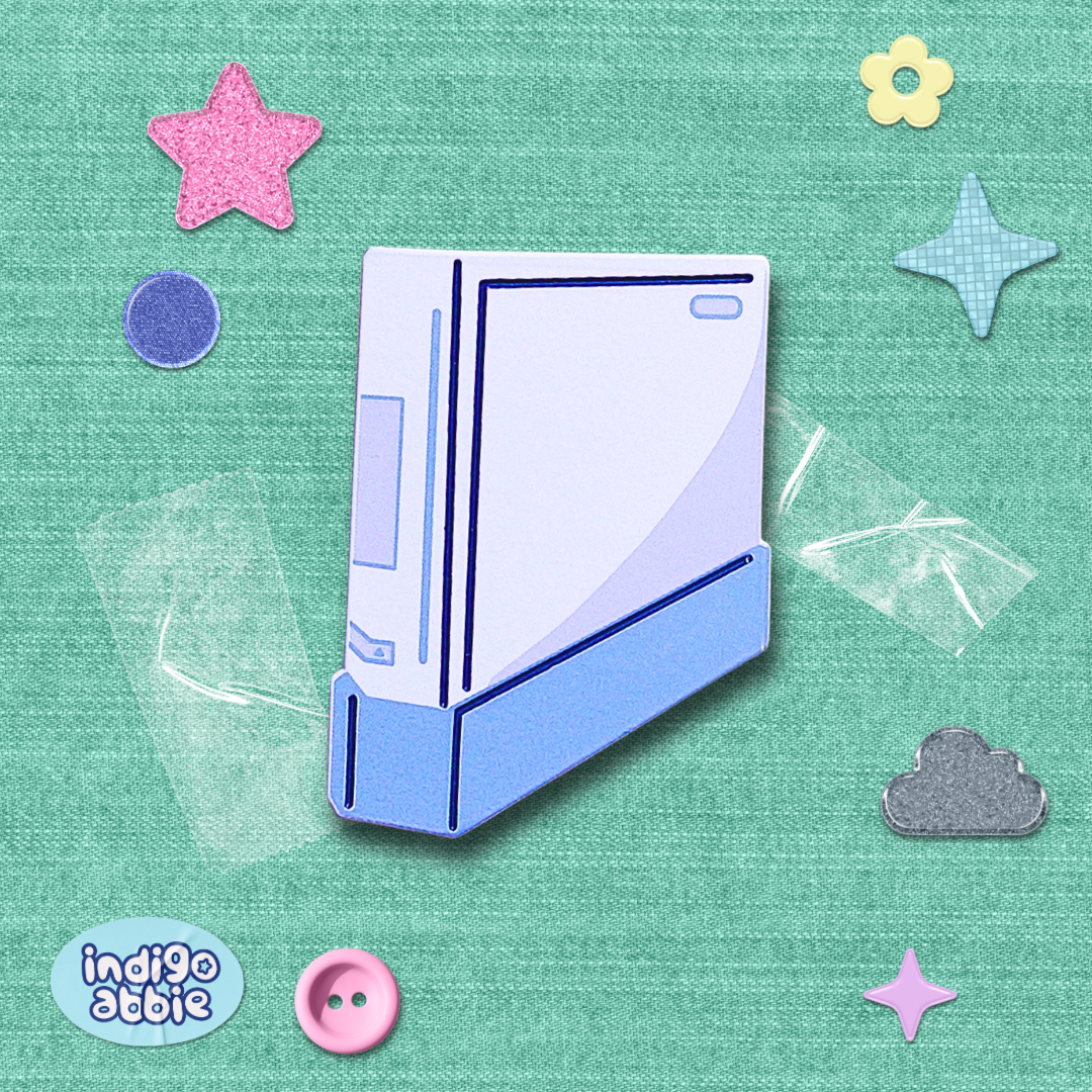 wii console enamel pin