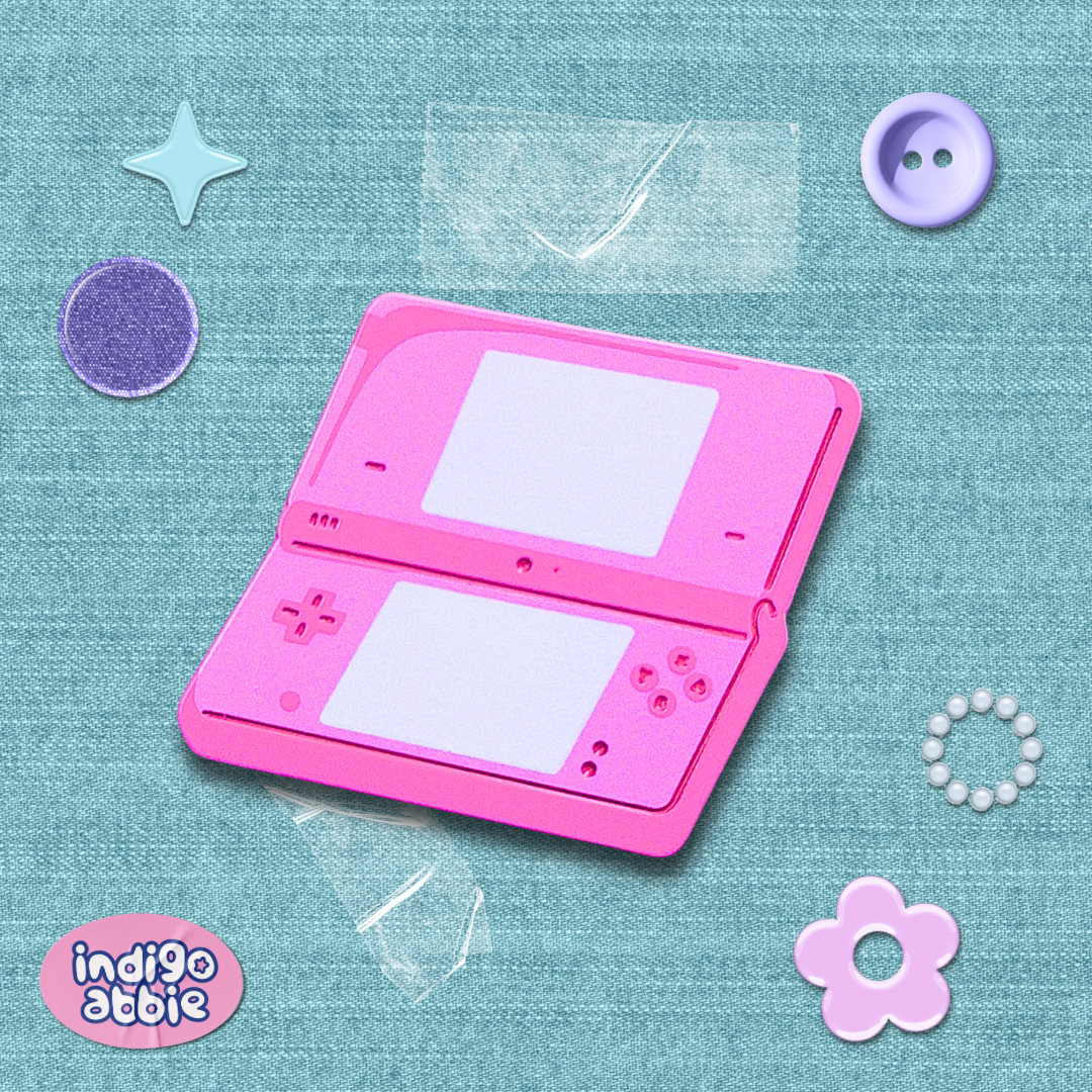 pink dsi console enamel pin