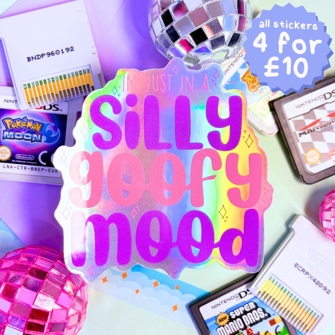 Silly Goofy Mood Holographic Sticker