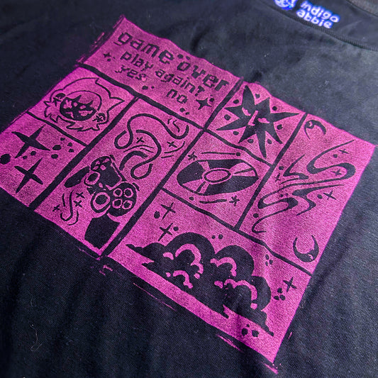 [2 XL] Game Over Black & Pink T-Shirt