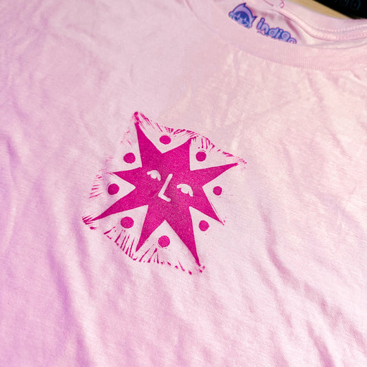 [L] 'The Star' Pink & Pink T-Shirt