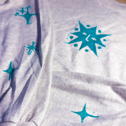 [S] 'The Star' Grey & Green Long Sleeved Top (with sleeve print)