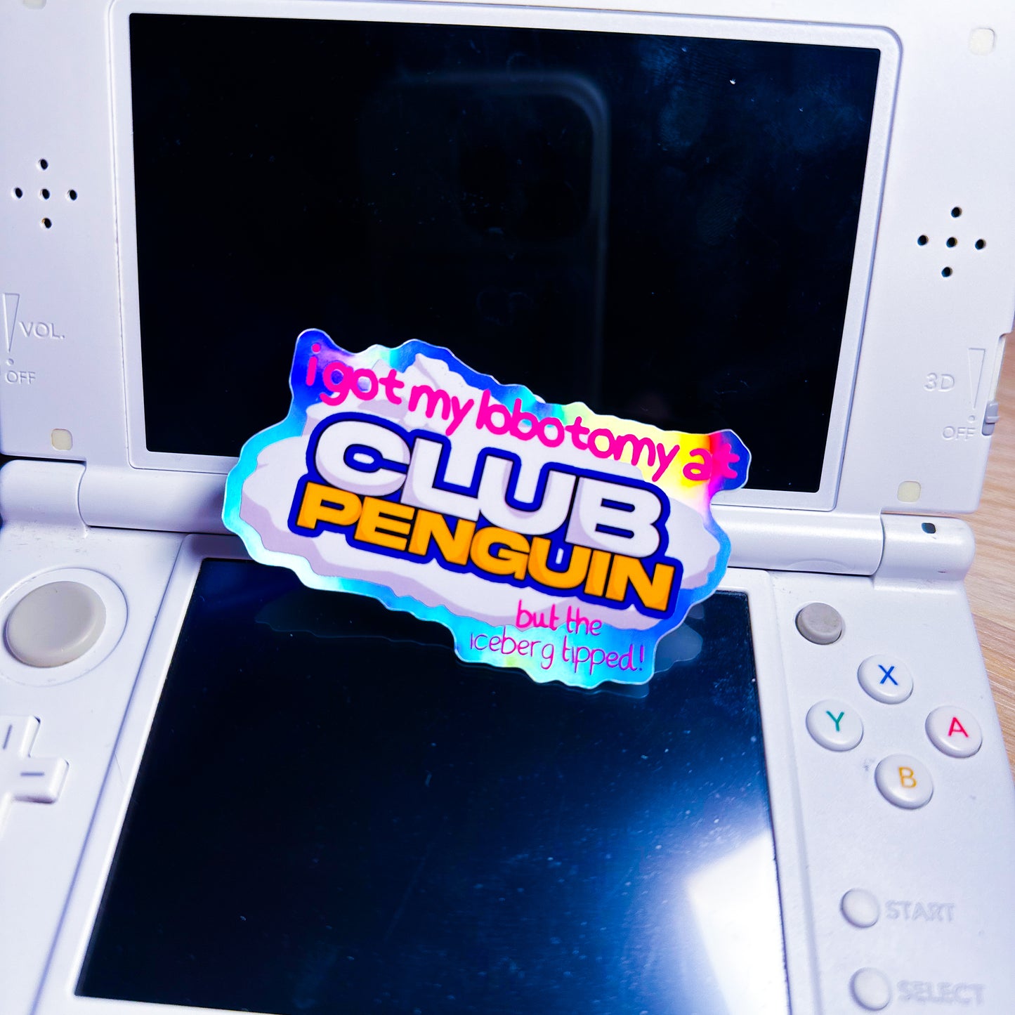 Club Penguin Lobotomy Holographic Sticker