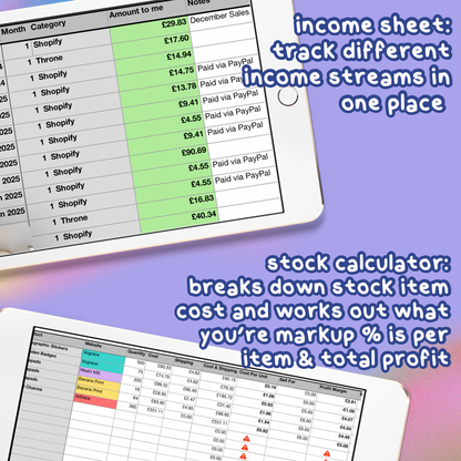 FREE Convention Artist Spreadsheet 2025 | Small Business Spreadsheet, Small Business Tracker, Business Cost Breakdown Document