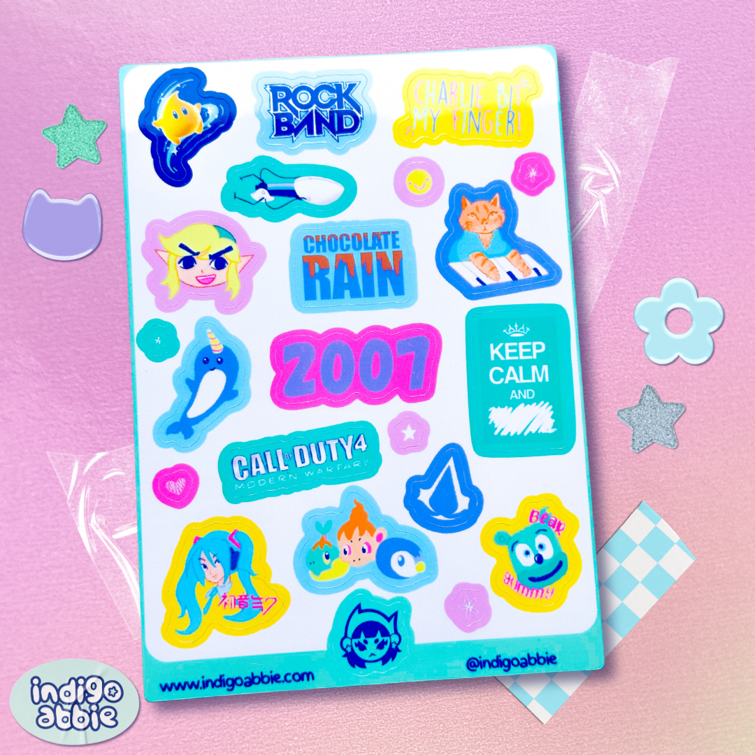2007 nostalgia sticker sheet