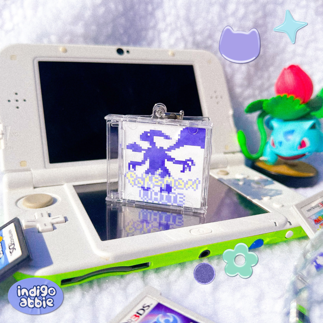 pokemon white pixel cd keyring
