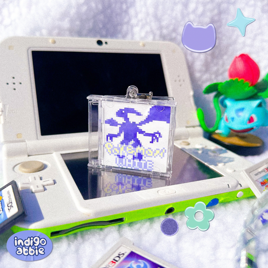 pokemon white pixel cd keyring