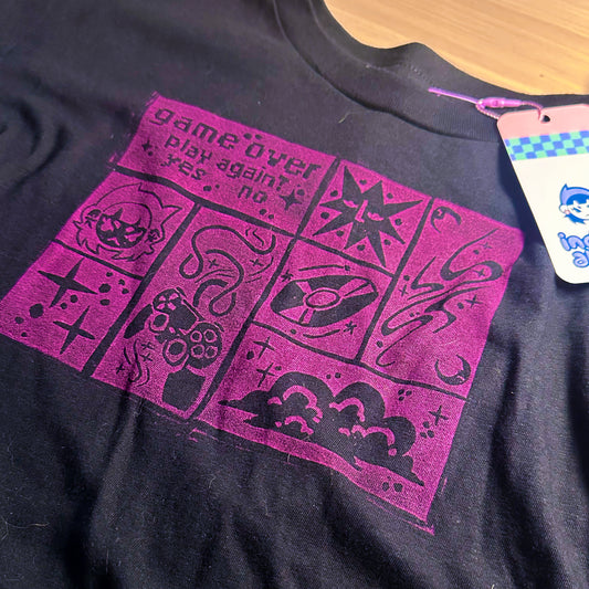 [L] 'Game Over' Black & Pink T-Shirt