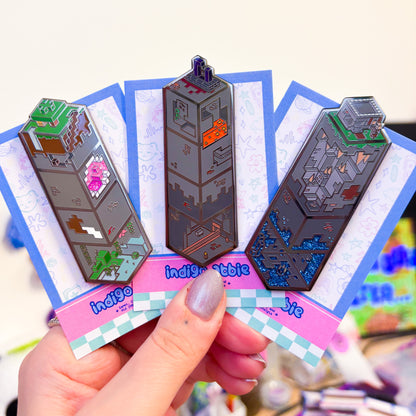 Plains Biome & Lush Cave Biome Block Enamel Pin