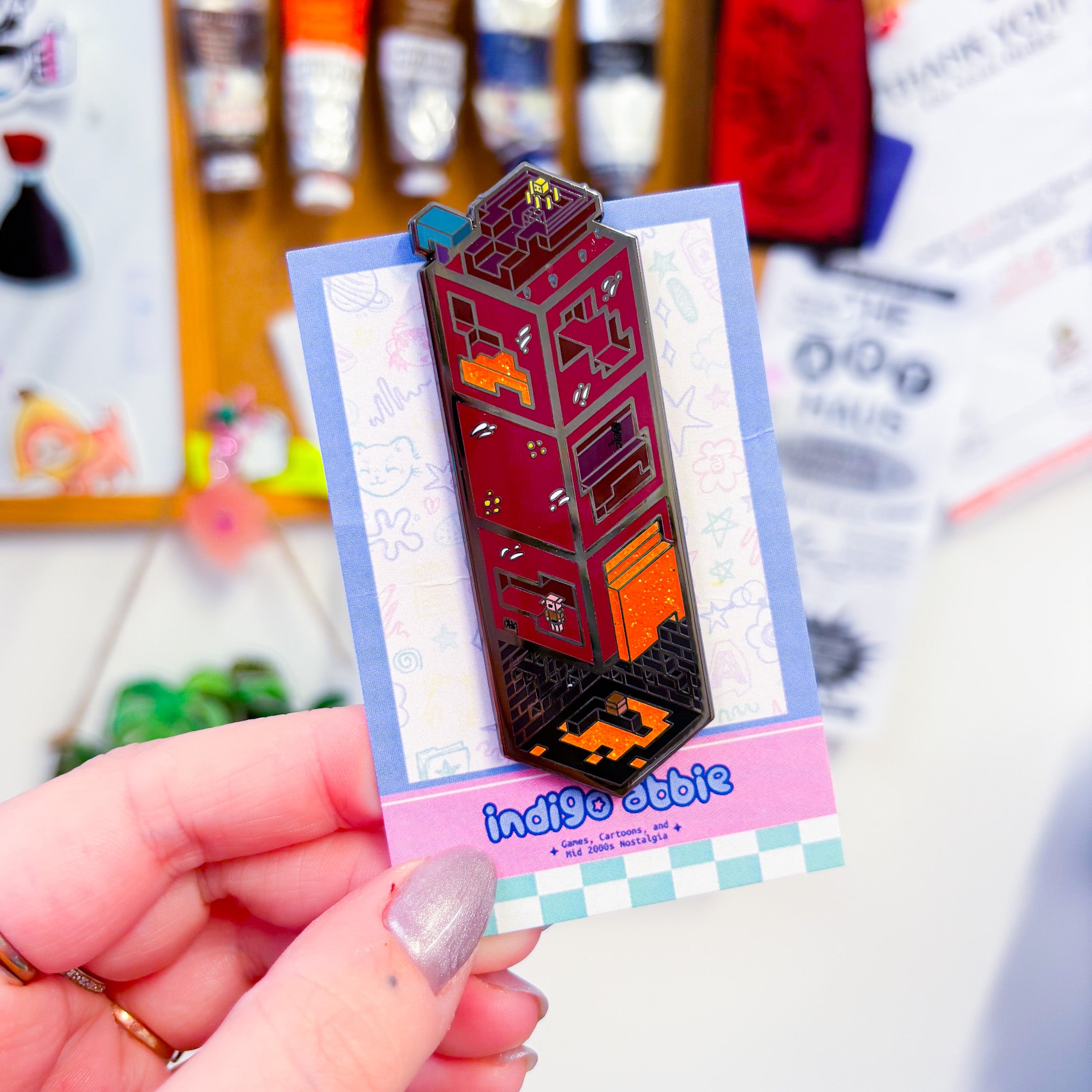isometric nether fortress & bastion minecraft enamel pin – IndigoAbbie