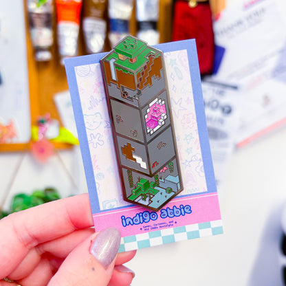 Plains Biome & Lush Cave Biome Block Enamel Pin