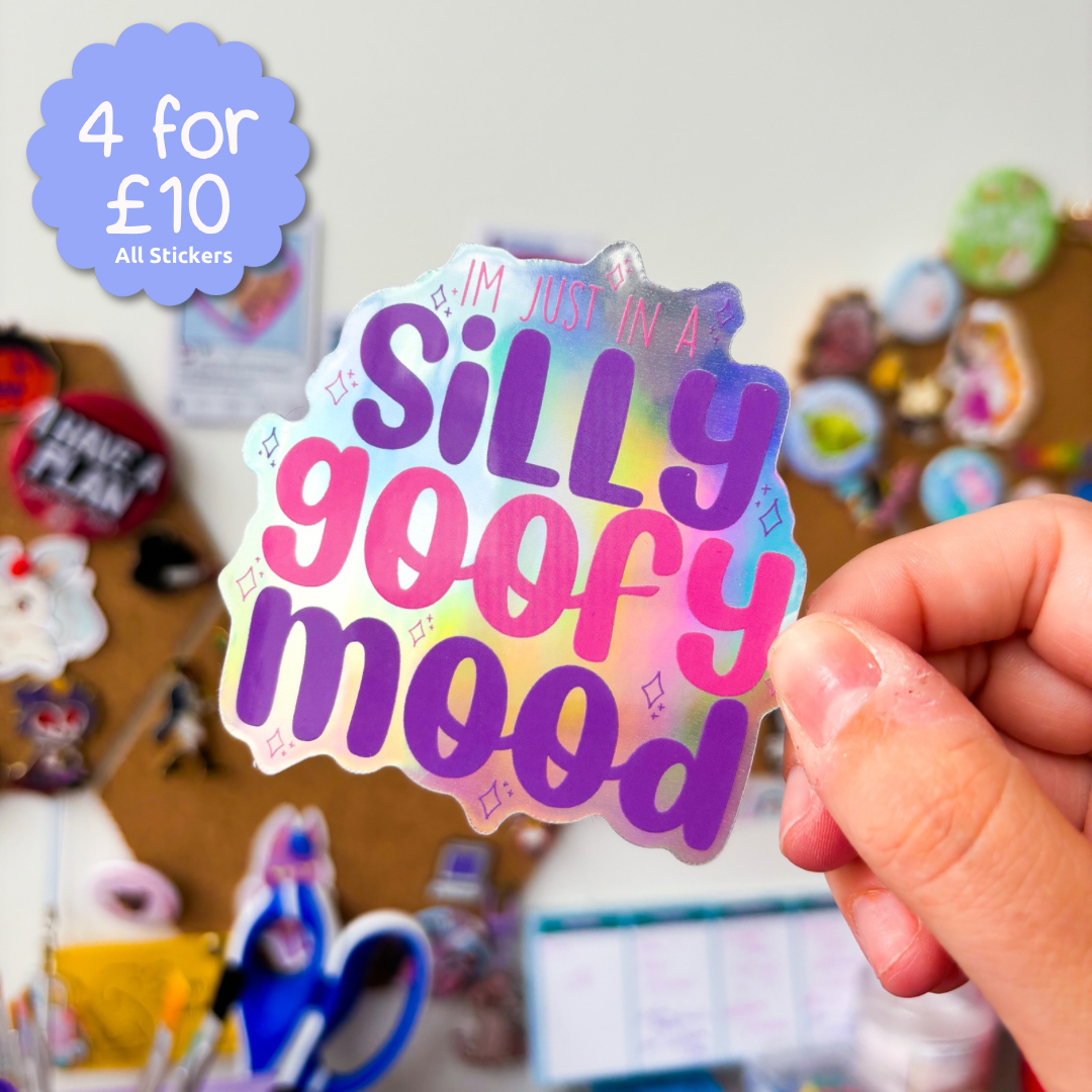 Silly Goofy Mood Holographic Sticker