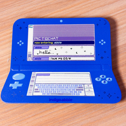 pictochat ds tinplate pin badge