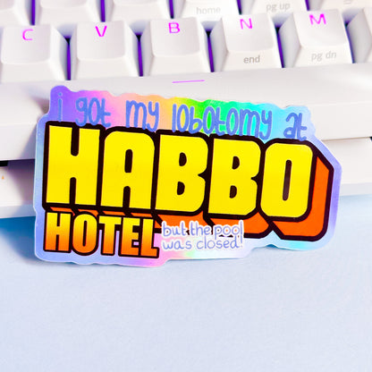 Lobotomy at Habbo Hotel Holographic Sticker | Habbo Hotel Vinyl sticker