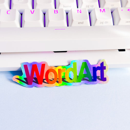 Rainbow WordArt Holographic Sticker