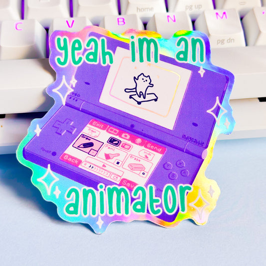 I'm An Animator Flipnote Holographic Sticker | Animation Student Flipnote Hatena Sticker