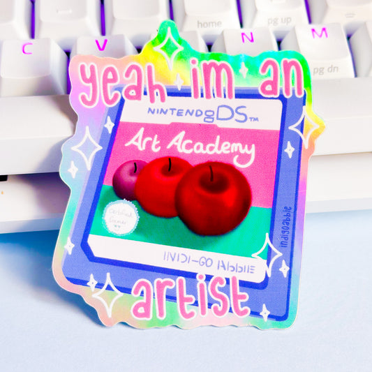 I'm An Artist Art Academy Holographic Sticker | Art Academy Nintendo DS Game Sticker