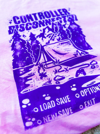 [2XL] Controller Disconnected Pink T-Shirt