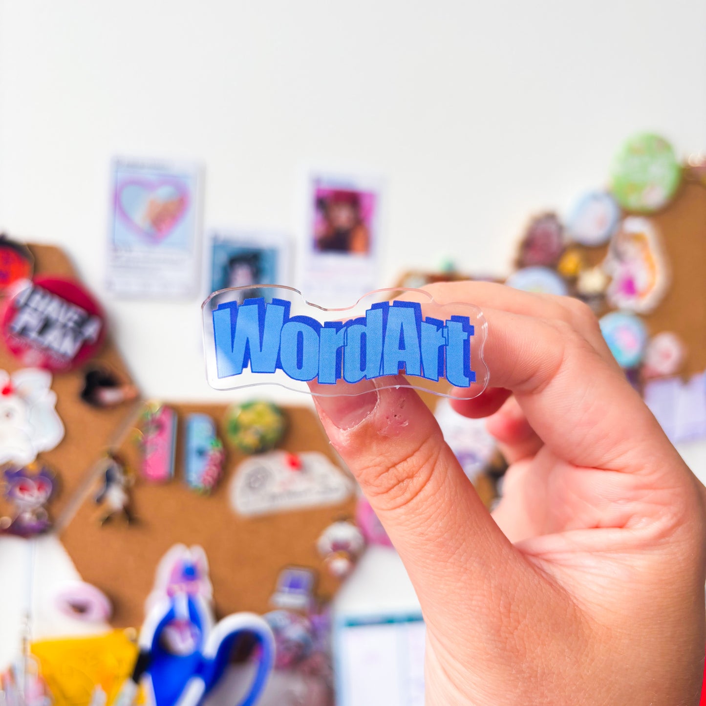 Wavy WordArt Acrylic Pin