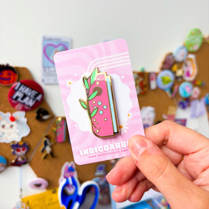 Pink Floral JoyCon Enamel Pin | Nintendo Switch Enamel Pin Floral Joycon Pin