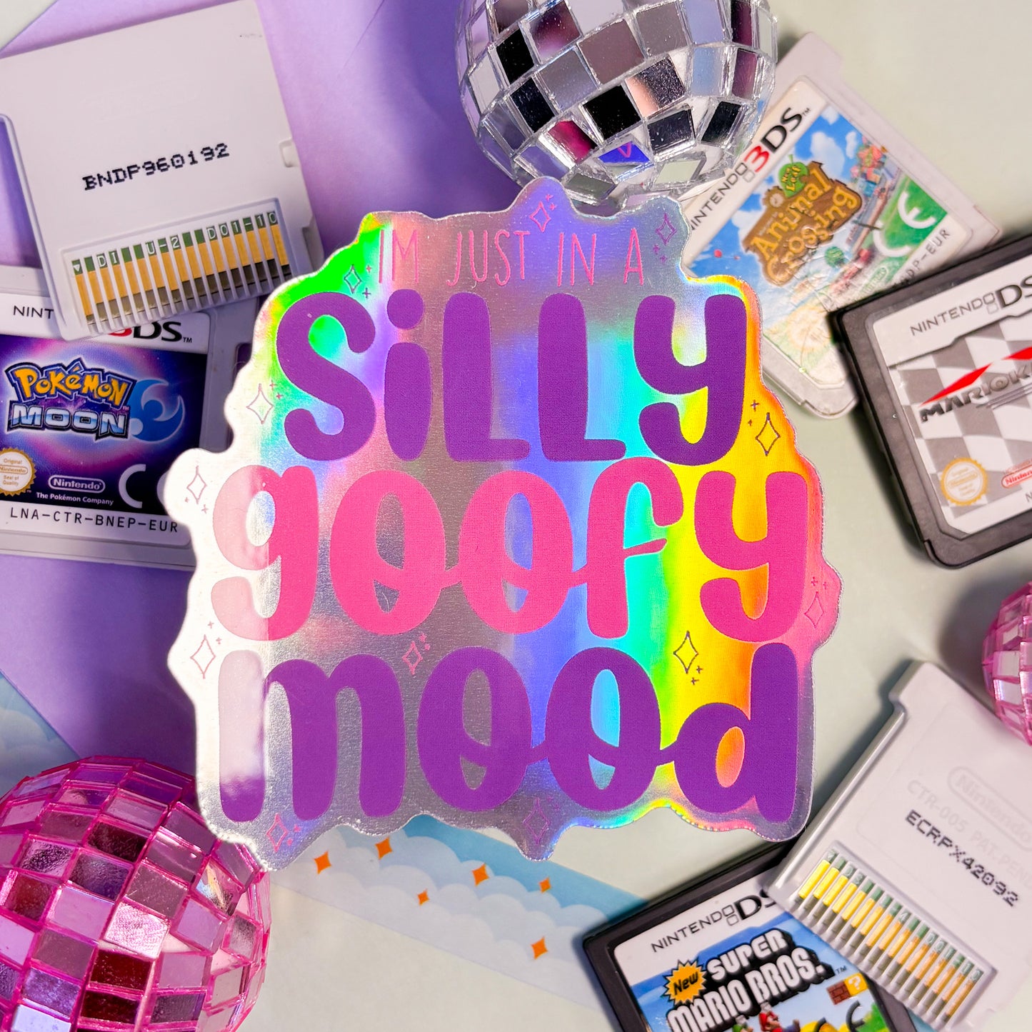 Silly Goofy Mood Holographic Sticker