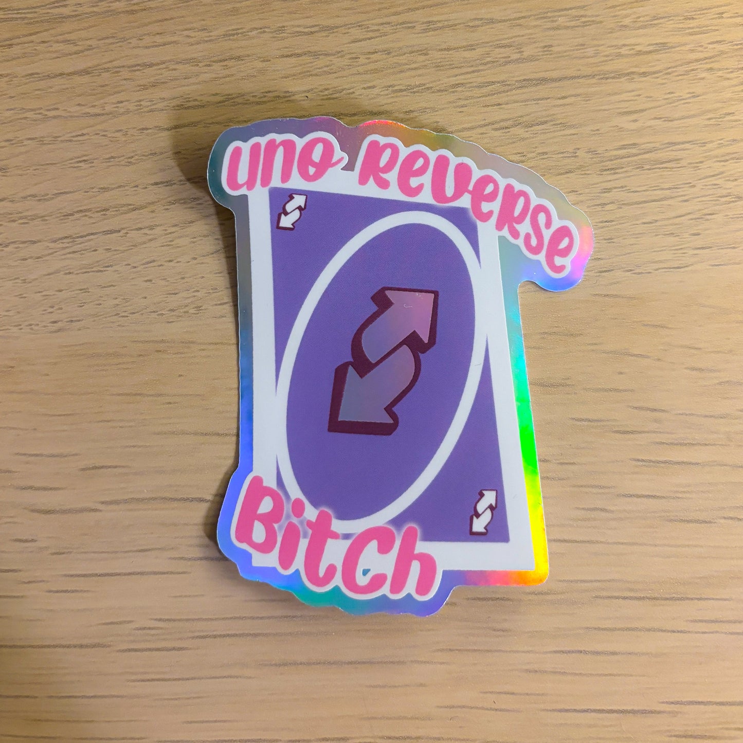 Uno Reverse Holographic Sticker