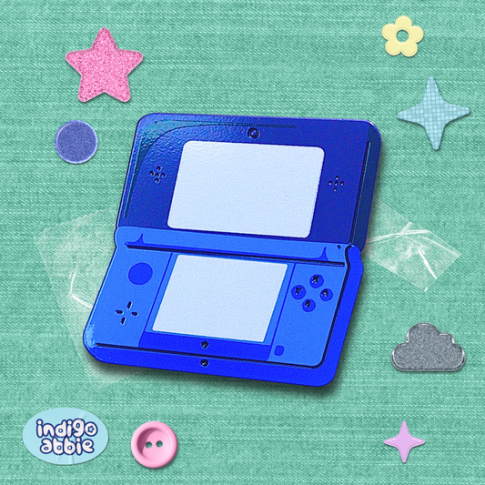 purple 3ds console enamel pin