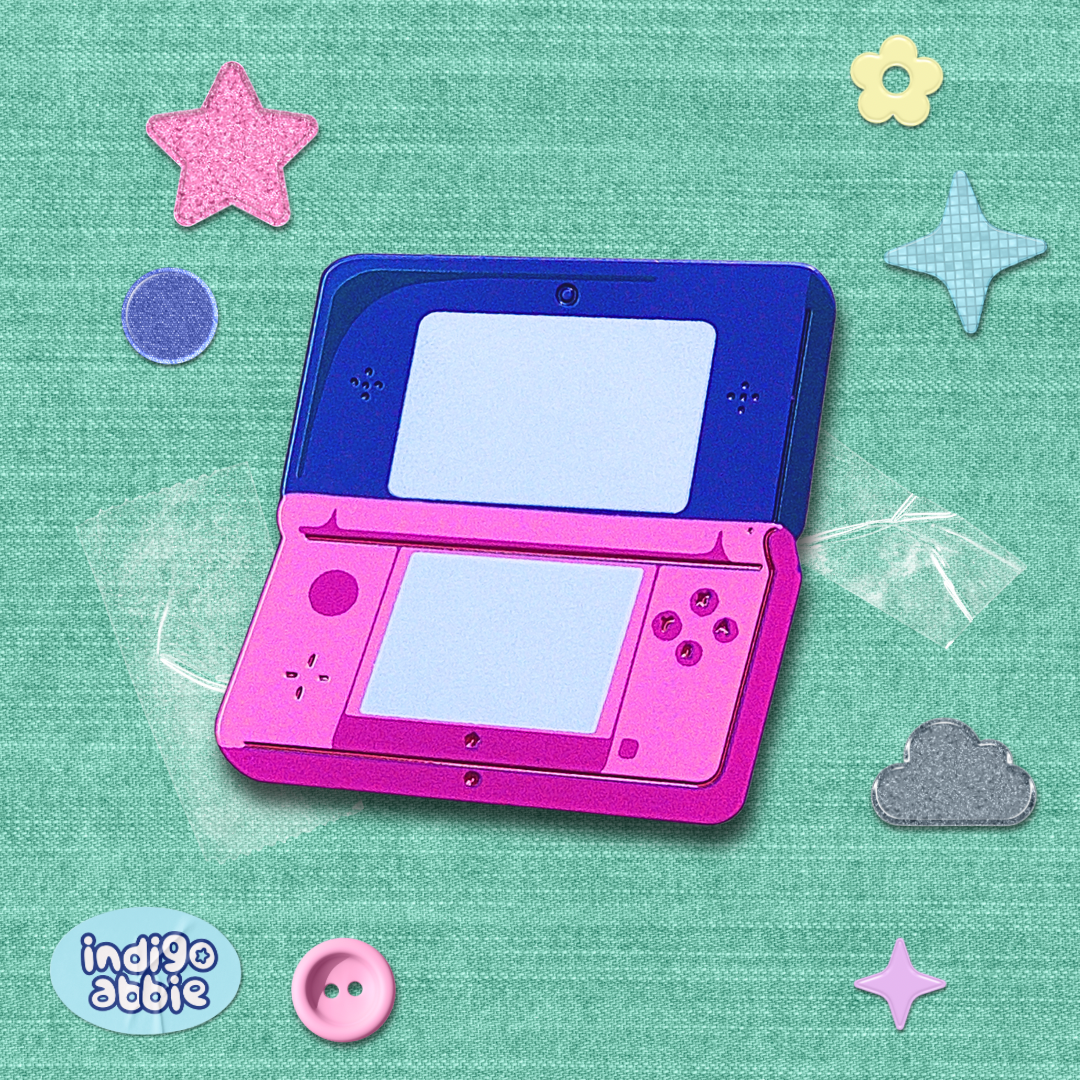 pink 3ds console enamel pin