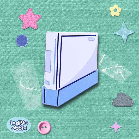 wii console enamel pin