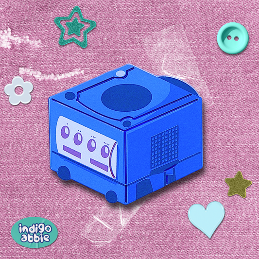 gamecube console enamel pin