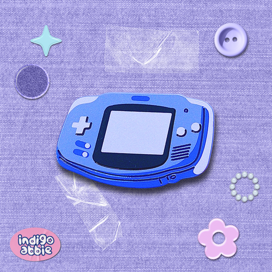 purple gameboy advanced console enamel pin