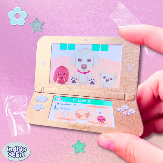 nintendogs ds tinplate pin badge