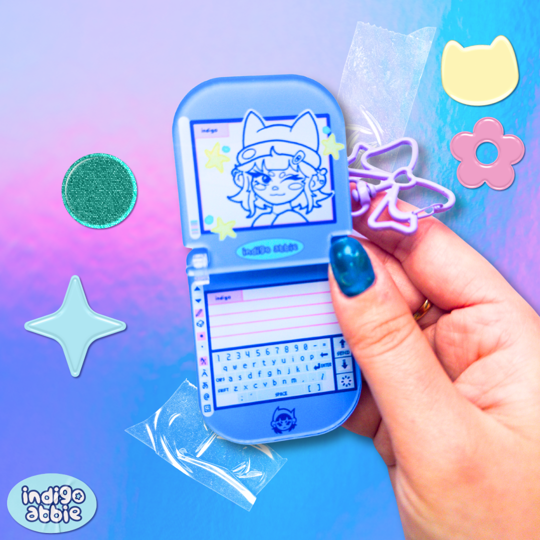 indigoabbie pictochat flip keyring