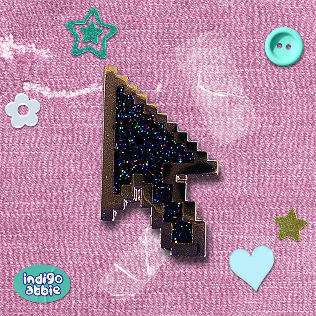 pixelated cursor enamel pin (black version)